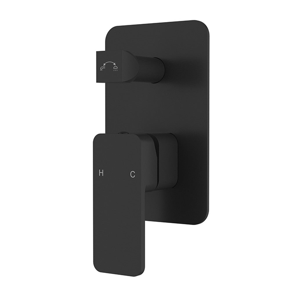 Nova Wall Mixer Diverter Matt Black Matt Black