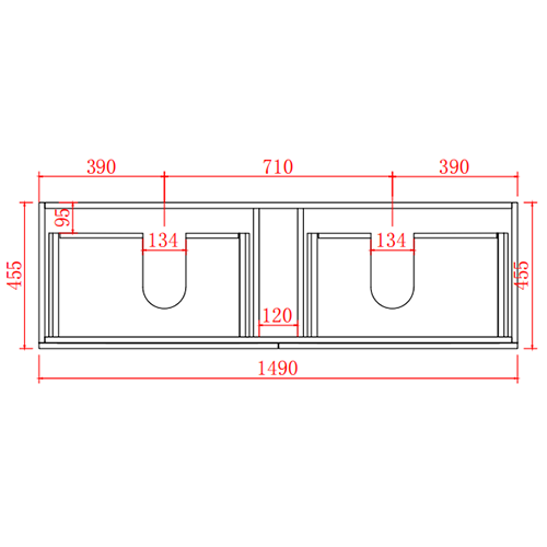 Stella Wall-Hung PVC Vanity Stella WAL1550-WH (Double Bowl) — detail 4