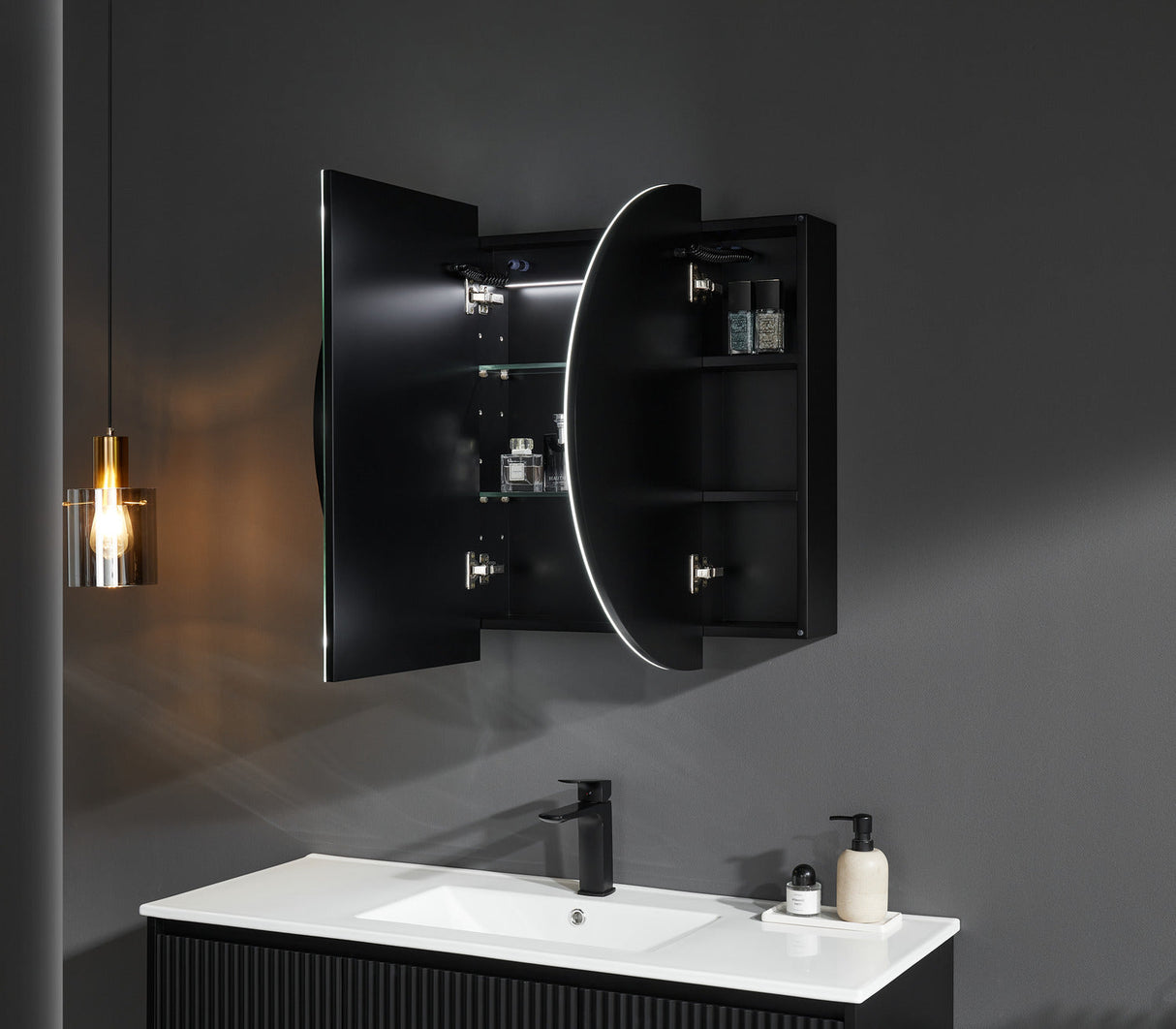 Lumero LED PVC Mirror Shaving Cabinet 1200/1500 LOSV1275MW-LED/LOSV1275MB-LED — detail 8
