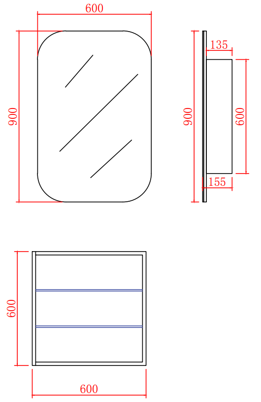 Olivia Mirror Cabinet OSV6090MW — detail 6
