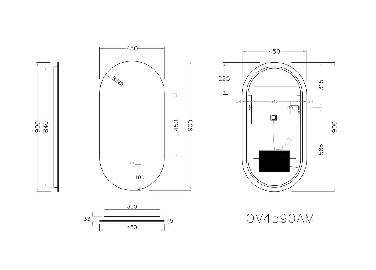 OV4590BM LED Backlit Mirror — detail 4