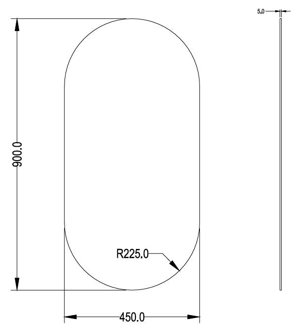 Ovian Plain Mirror Pencil Edge 450*900mm OVBM4590 — detail 5