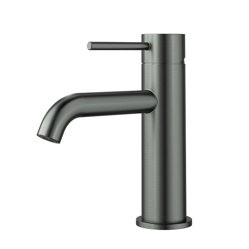 Otus Slimline SS304 Basin Mixer Curved Spout Gunmetal Gun Metal