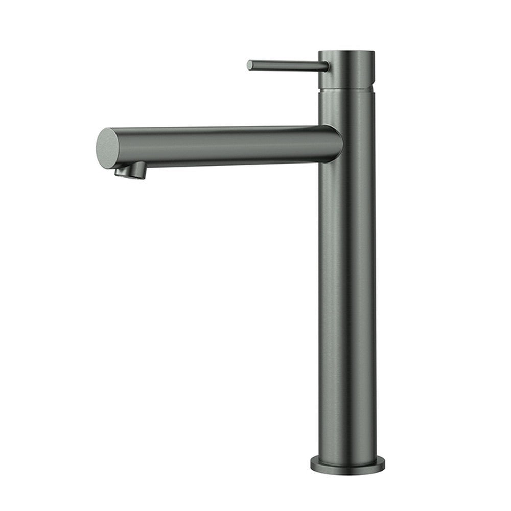 Otus Slimline SS304 Basin Mixer High Rise Straight Spout Gunmetal Gun Metal