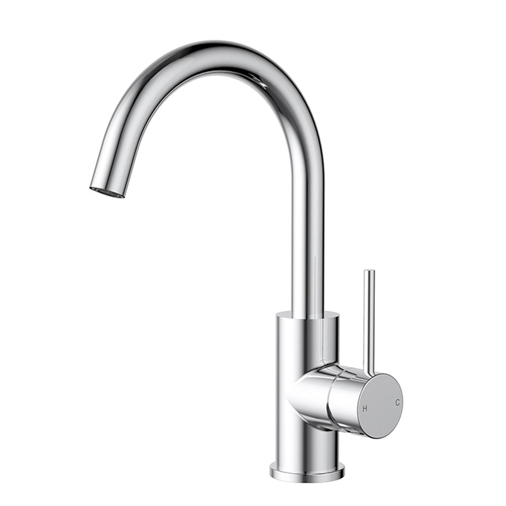 Otus Slimline SS304 Basin Mixer Gooseneck Stainless Steel Stainless Steel