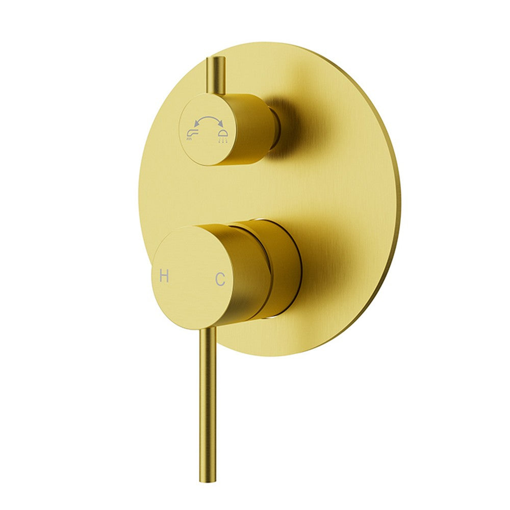 Otus Slimline SS304 Wall Mixer Diverter Trim Kit Brushed Gold Brushed Gold