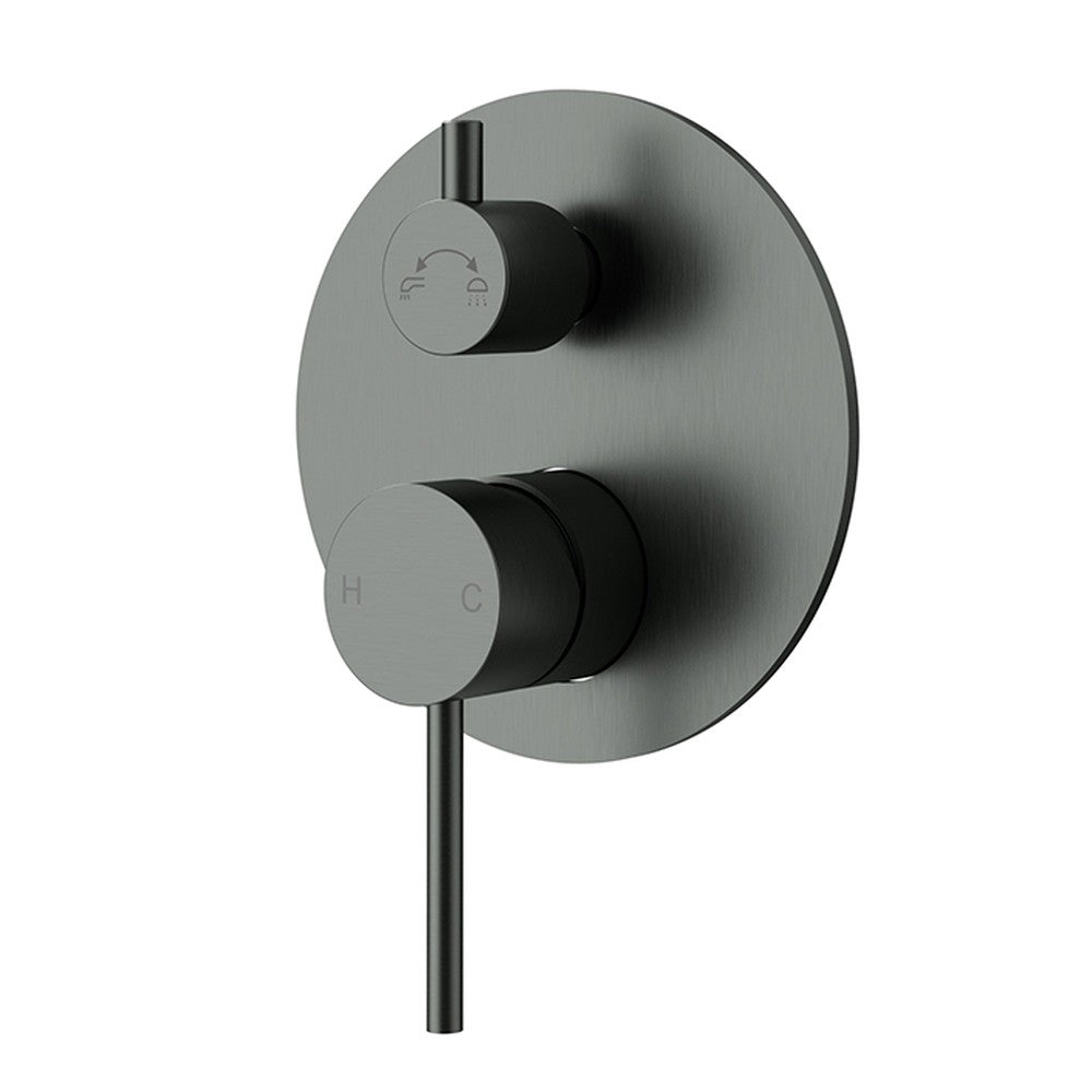 Otus Slimline SS304 Wall Mixer Diverter Trim Kit Gunmetal Gun Metal