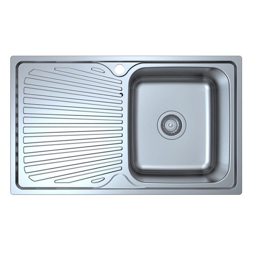 Otus Single Bowl Single Drainer Sink RHB 800mm Chrome
