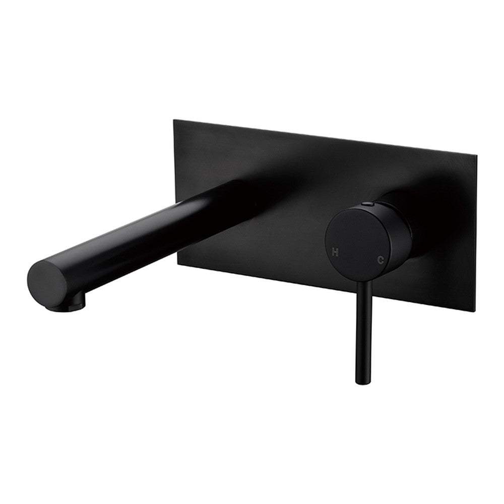 Otus Pin Handle Wall Basin Mixer (Matt Black) Lead Free Matt Black