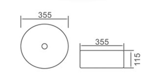 PA3636W Above Counter Fine Ceramic Basin(Round: 346*346*114mm) — detail 2