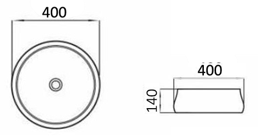 PA4014CRA Above Counter Basin, Matte White Carrara Fine Ceramic Basin(Round: 400*400*140mm) — detail 3