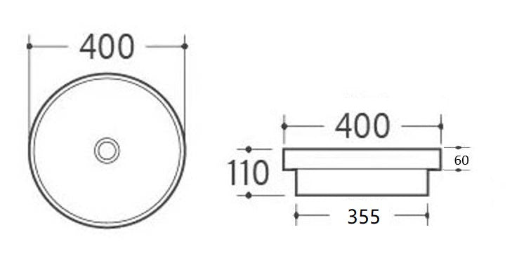 PI4040 Gloss White – Inserted, Semi Recess Basin(Round: 400*400*110mm) — detail 3