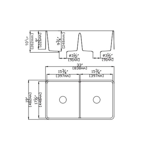 Quartz FARMHOUSE Kitchen Sink 838*482*262mm QZ8348D-MB/MW/MG — detail 5