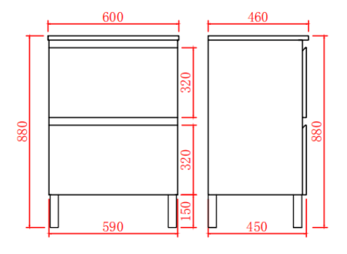 RIVA Free-Standing PVC Vanity RIVA600L-CT — detail 4
