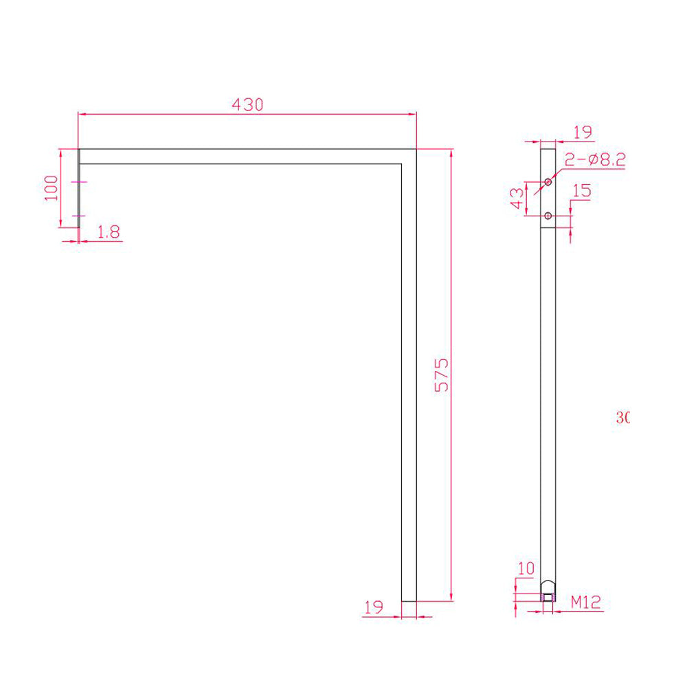 Cleaners sink with Wall mount legs — detail 2