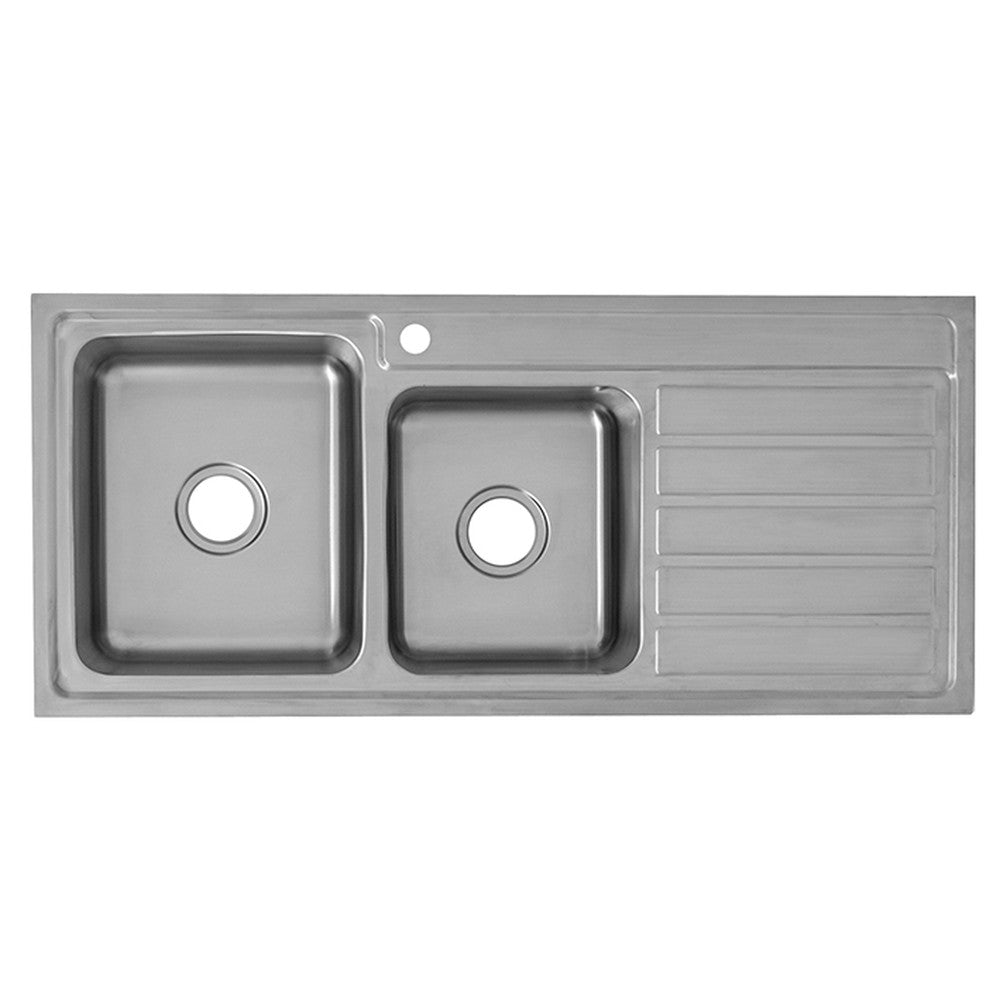 Seto 1 & 3/4 Bowl Single Drainer Sink 1120mm Chrome
