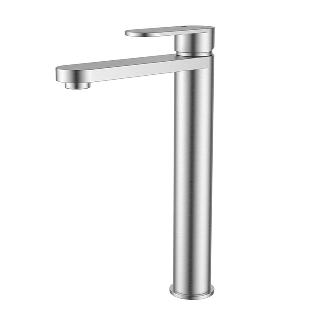 Sora SS Highrise Basin Mixer In Brushed SS304 Stainless Steel