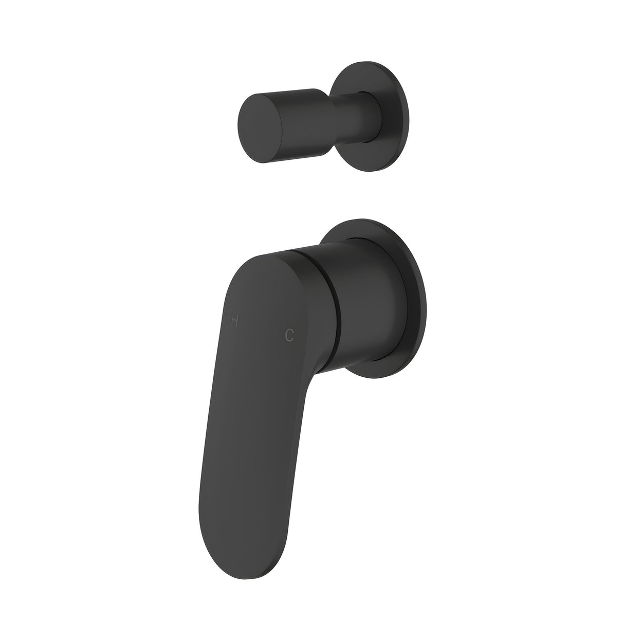 Sulu Ii Wall Diverter Mixer Trim Kits With Separate Cover Plate Matt Black Matt Black