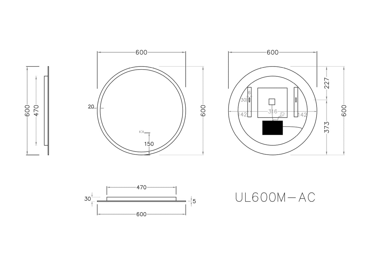 OR600BM-AC LED Backlit Mirror — detail 4