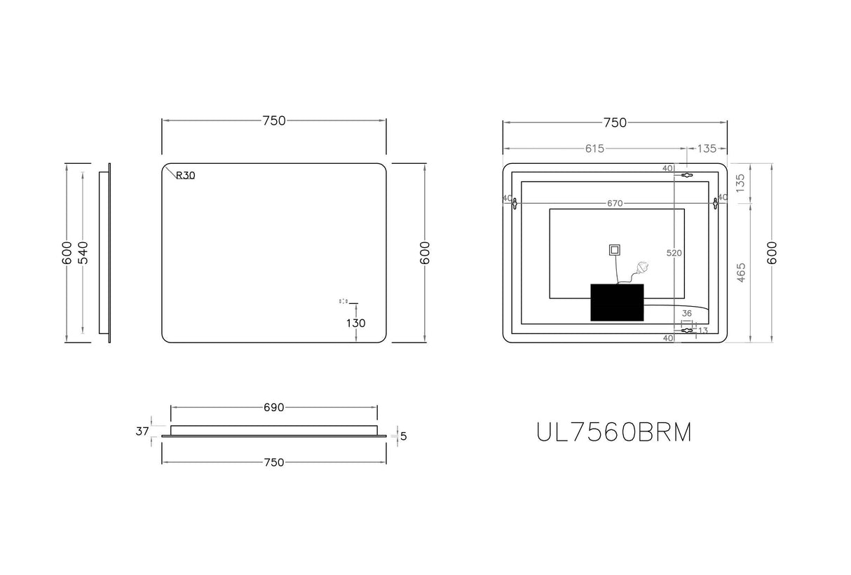 BL7560BM LED Backlit Mirror — detail 3