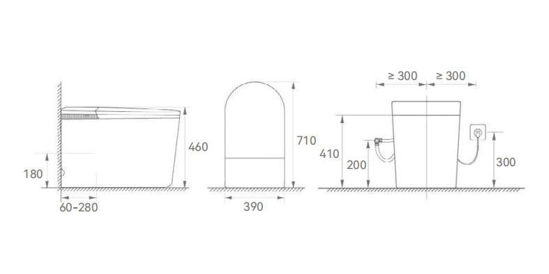 Vesso Smart Toilet One-Piece Ceramic Instant Heating Tornado Flush 690*395*500mm V02 — detail 4
