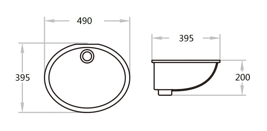 PU4939 Gloss White – Under Counter Basin(Oval: 495*395*200mm) — detail 2
