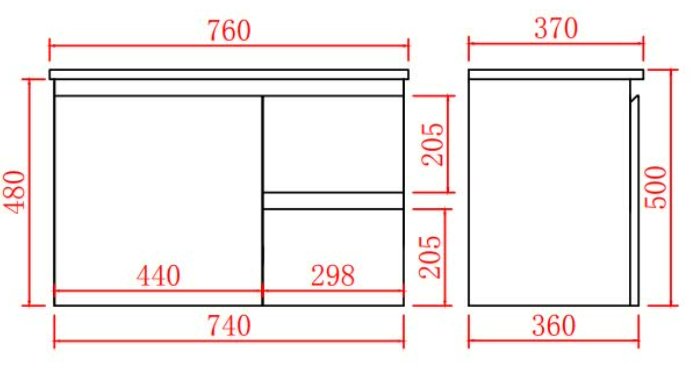 Nordic Wall-Hung PVC White Vanity N-73RWH — detail 2