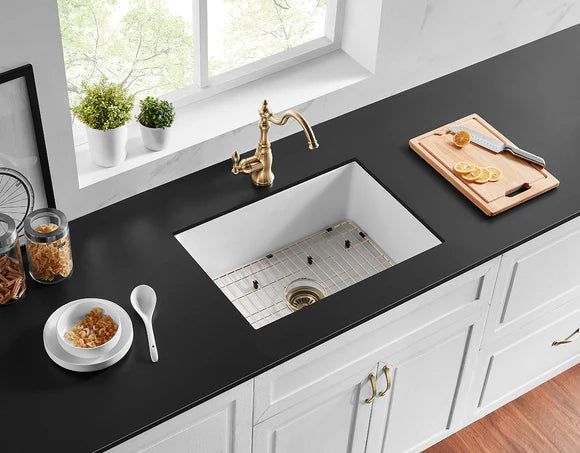 Camden Fireclay Square insert/undermound sinks 677*470*282mm (FCND677GW/MB) — detail 5