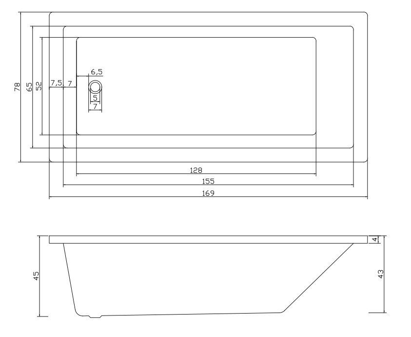 Sandy SB1690 Insert/Island Bathtub Waste Not Included — detail 2