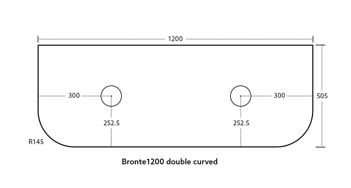 Bronte Wall-Hung PVC Curved Vanity KC125W — detail 5
