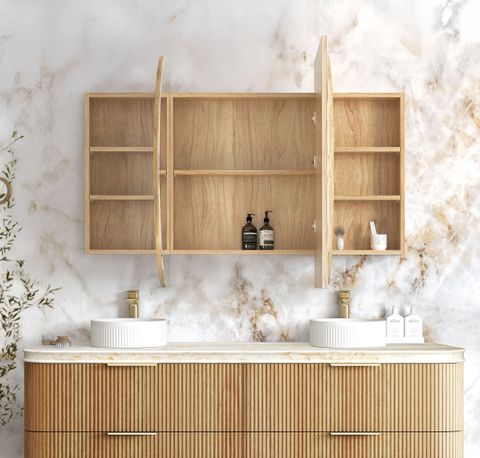 Bondi 1800x900 Woodland Oak Shaving Cabinet — detail 3