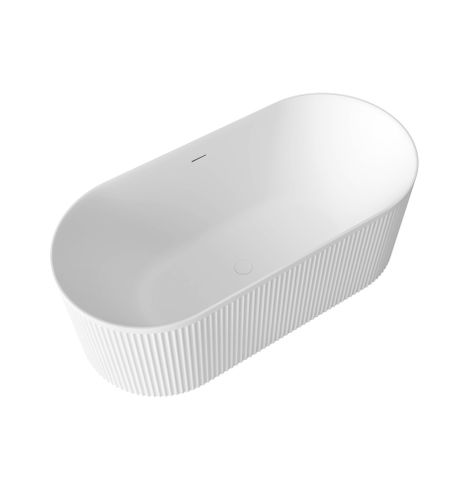 Attica Havana 1500 Matte White Fluted Bath with Overflow — detail 6