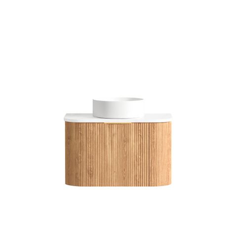 Bondi 750mm Woodland Oak Fluted Curve Cabinet Only — detail 6
