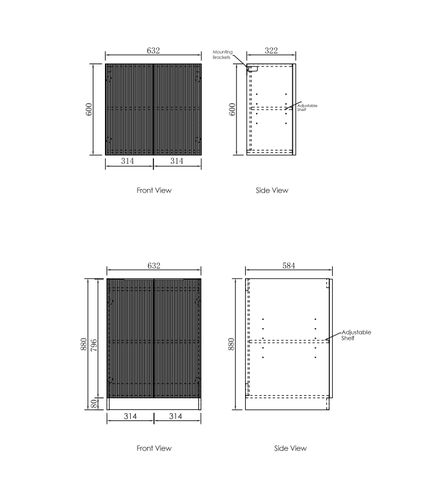 Wall and Base Cabinets Kit 650 Bondi White with Natural Carrara Marble Top — detail 5