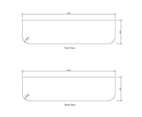 Bondi 1800x460x18 Natural Carrara Marble Top No Hole — detail 2