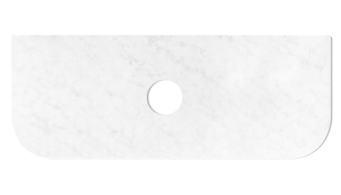 Bondi 1200mm Natural Oak Wall Hung Curve Vanity with Cloudy Carrara Top — detail 2