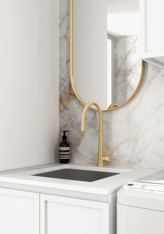 Wall and Base Cabinets Kit 650 Hampshire White with Natural Carrara Marble Top — detail 2