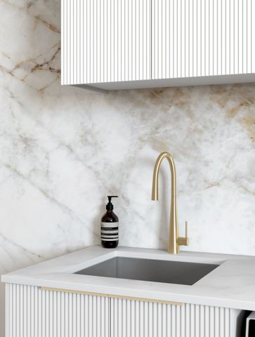 Laundry Kit 1305B Bondi White with Natural Carrara Marble Top — detail 2