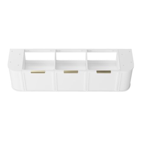 Hampshire 1800mm Satin White Wall Hung Curve Cabinet Only — detail 5