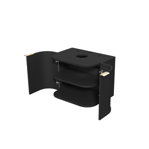 Hampshire 600mm Satin Black Wall Hung Curve Cabinet Only — detail 7