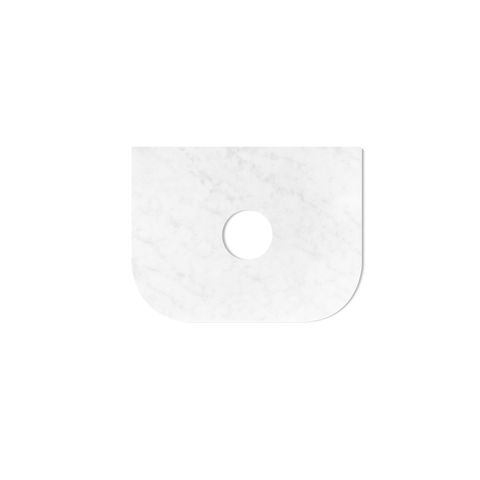 Hampshire 600mm Satin White Wall Hung Curve Vanity with Cloudy Carrara Top — detail 2