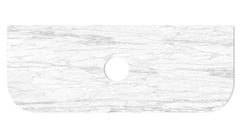 Hampshire 1200mm Satin Black Wall Hung Curve Vanity with Natural Carrara Marble Top — detail 2