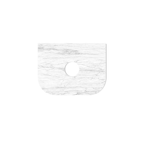 Hampshire 600mm Satin Black Wall Hung Curve Vanity with Natural Carrara Marble Top — detail 3