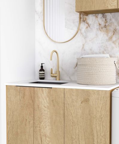 Laundry Kit 1715A Byron/Bondi Natural Oak with Matte White Top — detail 2