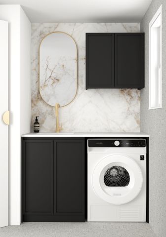 Laundry Kit 1305A Hampshire Black with Cloudy Carrara Top