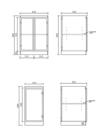 Hampshire White Base Laundry Cabinet with 1060mm Pure White Top — detail 4