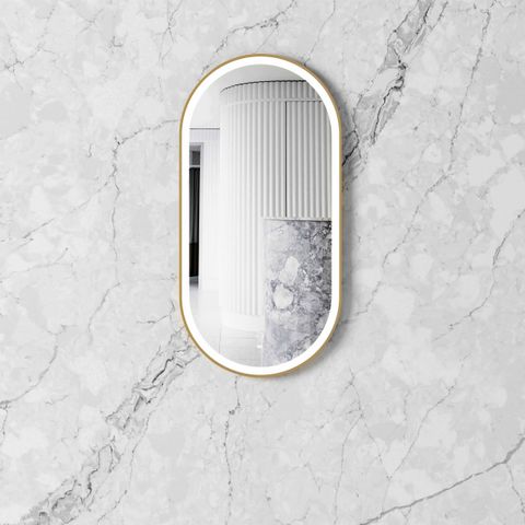 LED Noosa 900(H)x450(W) Gold Metal Frame Tuffi Mirror