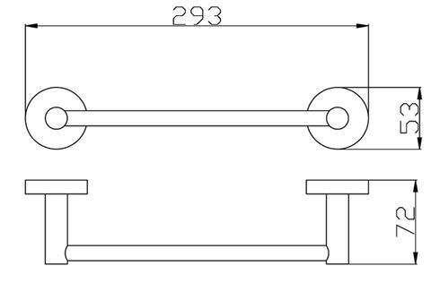 Rondo 250mm Black Towel Bar — detail 2