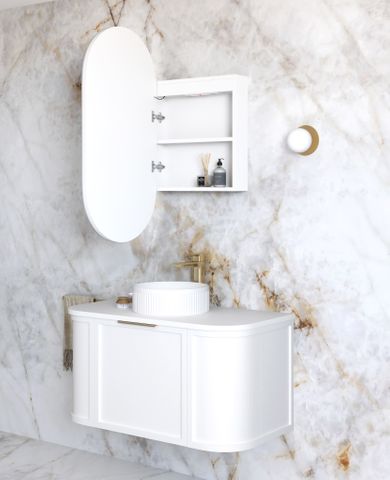 LED Noosa 900(H)x450(W) White Shaving Cabinet - Premium Edition — detail 2