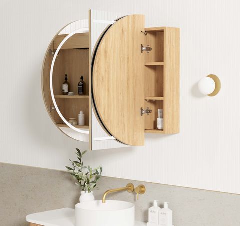 LED Bondi 1200(W)x750(H) Natural Oak Shaving Cabinet - Premium Edition — detail 2
